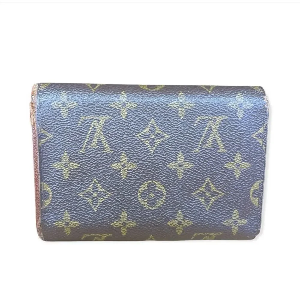 LOUIS VUITTON MONOGRAM CANVAS LEATHER ETUI PAPIERS TRIFOLD WALLET - Picture 2 of 8